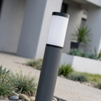 Lampes Solaires de Jardin LED en Lot de 2 – Bornes Extérieures Noires