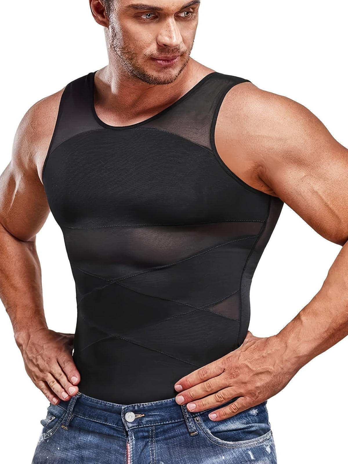Men's Compression Tank Top – Fitted Sleeveless Muscle Vest