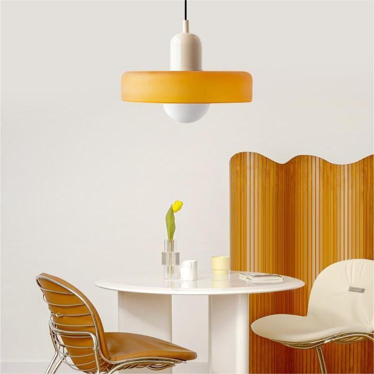 Colorful Bauhaus Pendant Light with Timeless Glass Design
