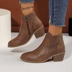 Women's Orthopaedic Boots with Wide Heel and Non-Slip Sole