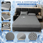 Foldable Cooling Sleep Mat - Breathable Waffle-Texture Bed Topper