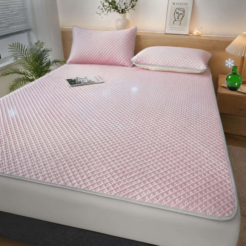Foldable Cooling Sleep Mat - Breathable Waffle-Texture Bed Topper
