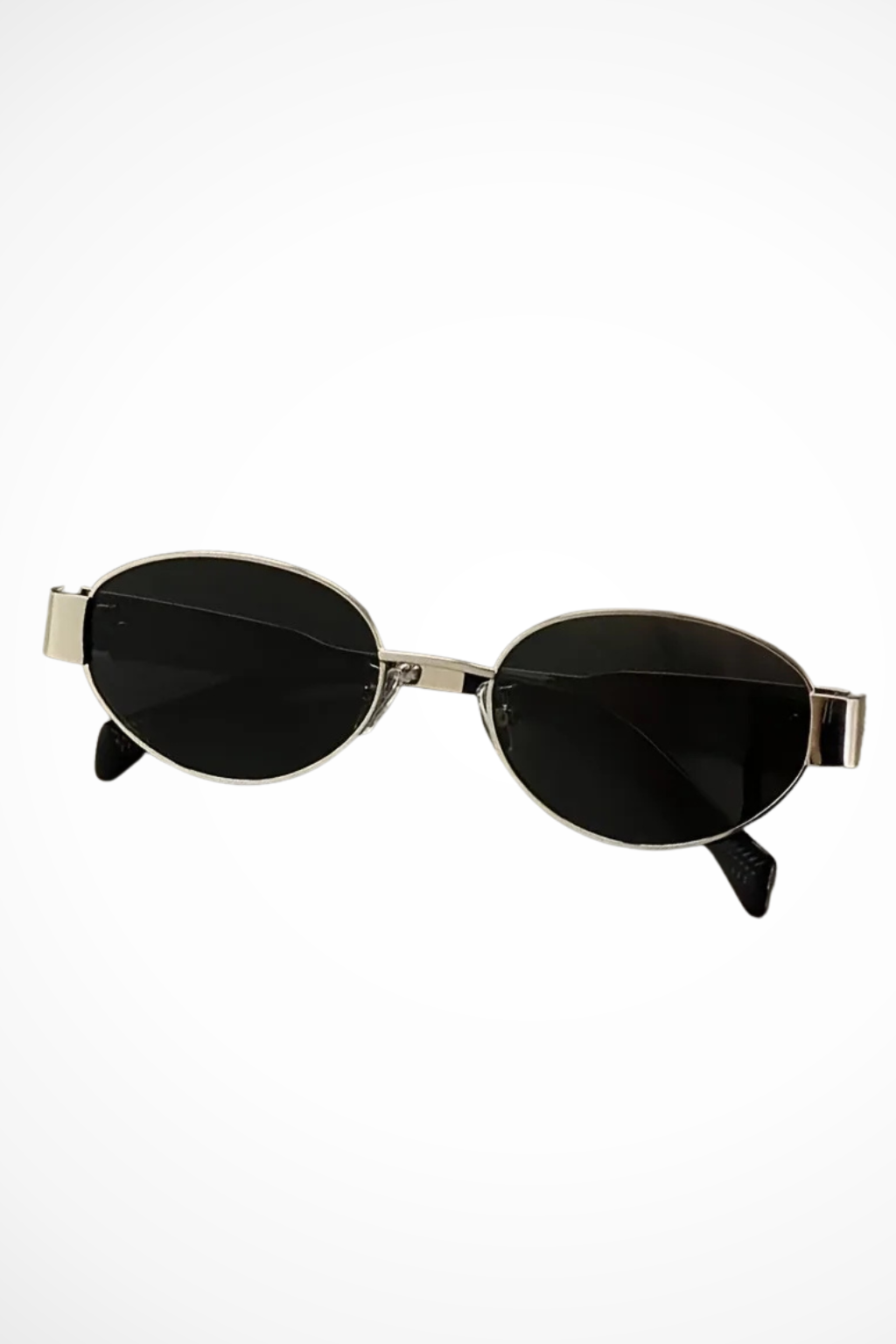 Women's Oval Metal Frame Sunglasses - Dark Tinted Lenses