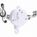 Wooden baby cot mobile arm with hanging felt toy toppers, product view