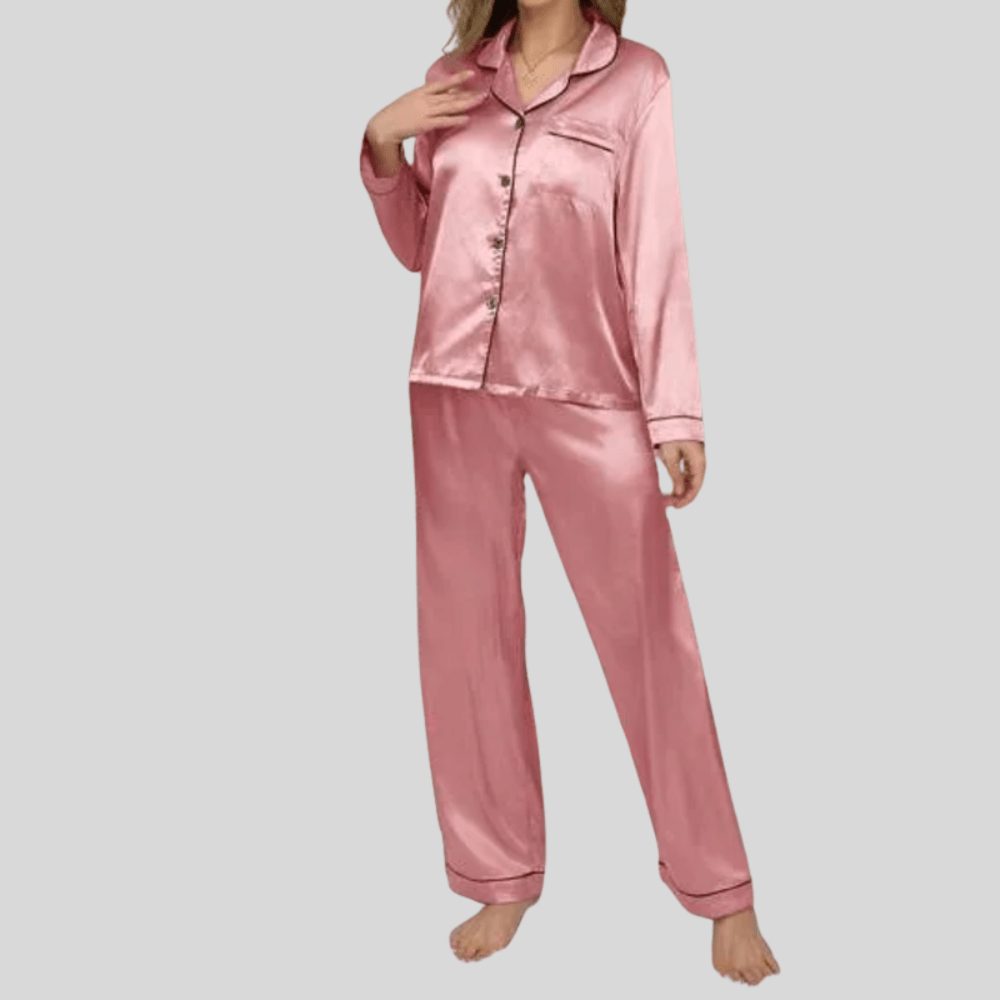 Women's Button Front Pyjama Set - Soft Loungewear