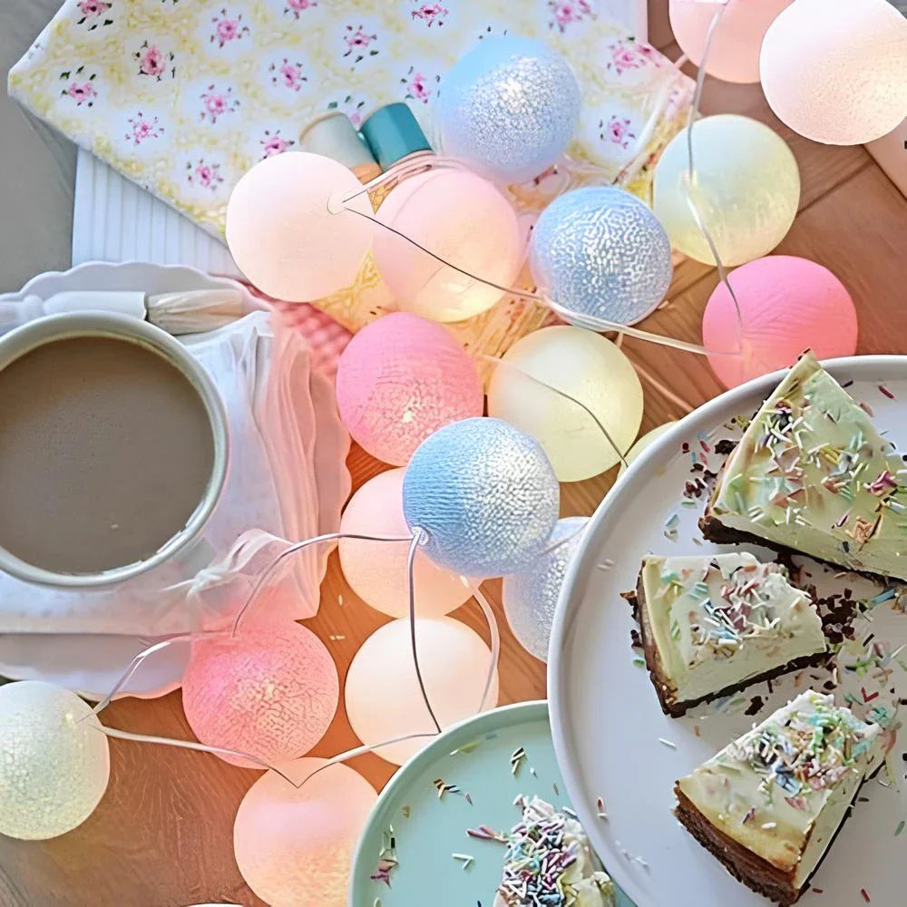 Cotton Light Ball Garland – Create Atmosphere and Warmth in Any Space