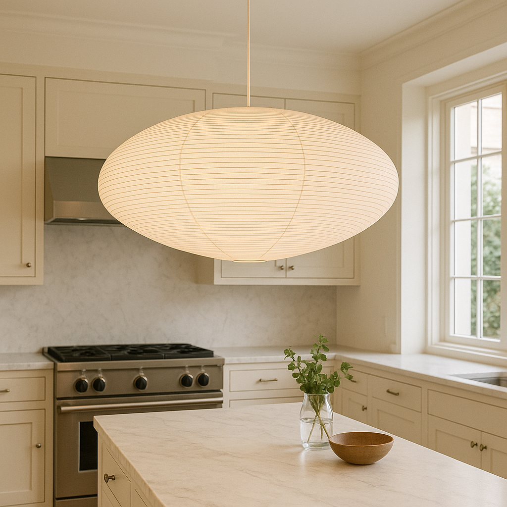 WabiLight | Japandi Paper Pendant Lamp | Handmade Wabi-Sabi Design with Warm LED Light