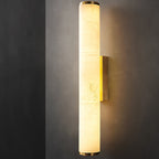 Wall Light for Living Room, Vertical Cylindrical Marble-Effect Design
