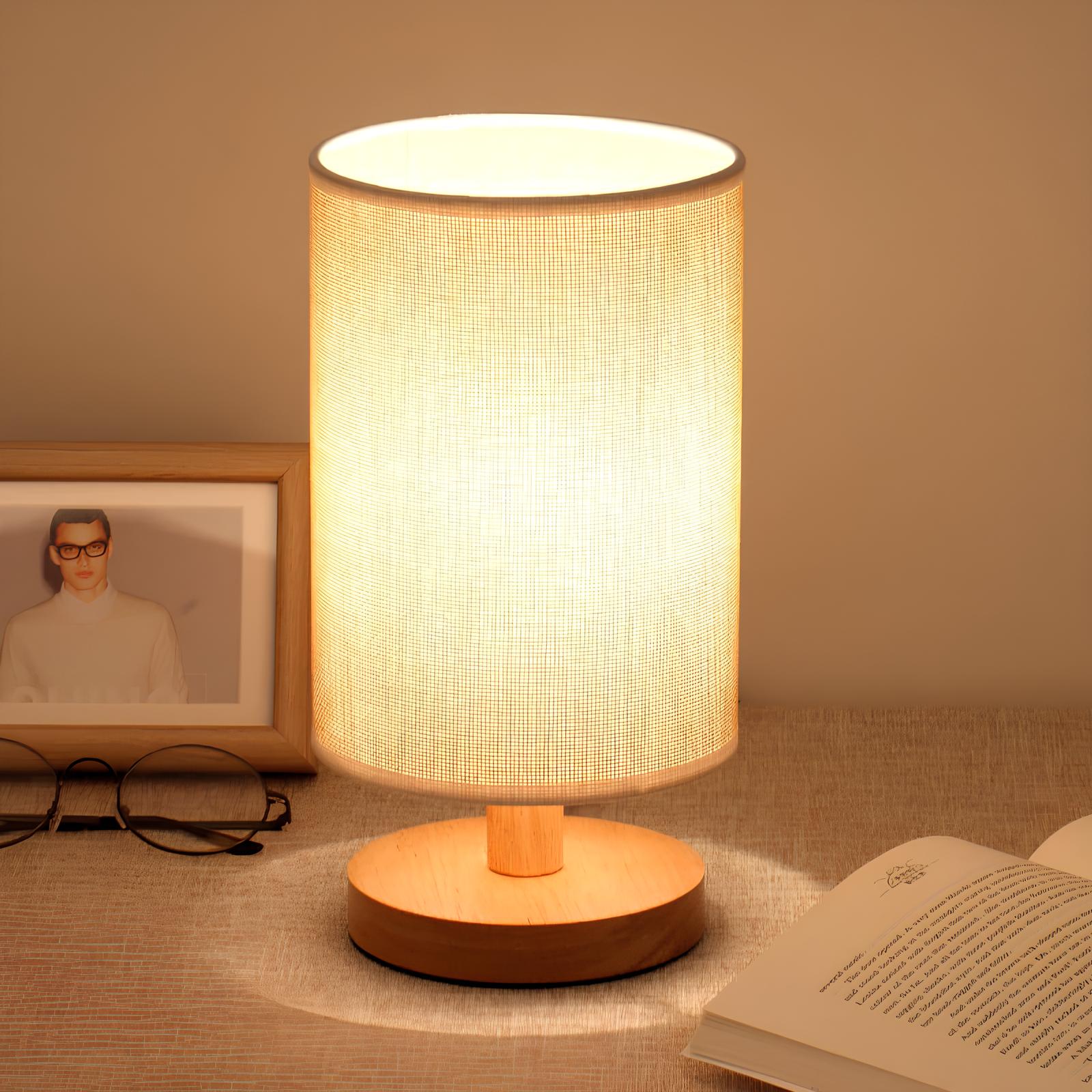 Organic Wood & Linen Lamp with Remote Control