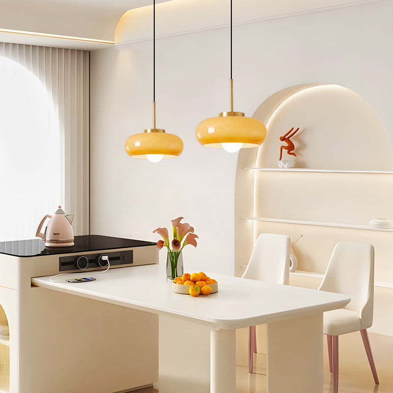 Hailie Bread-Shaped Modern Glass Pendant Light | Dimmable | E27 LED