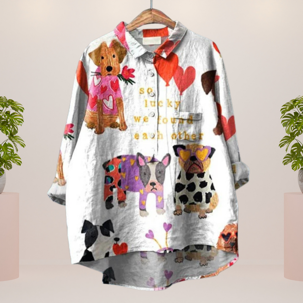 Women's Printed T-Shirt with Animal and Floral Prints
