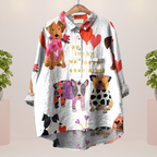 Women's Printed T-Shirt with Animal and Floral Prints