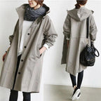 Trench Femme Imperméable à Capuche - Manteau Mi-Saison