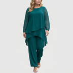 Women's Draped Top & Palazzo Trouser Suit