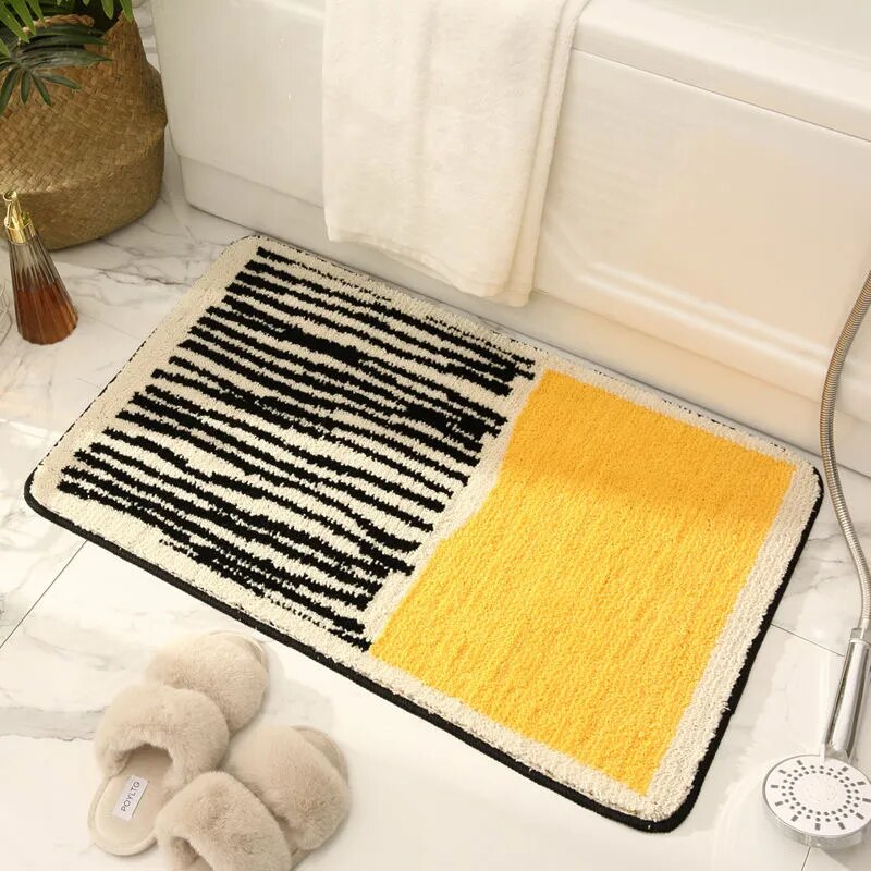 NordicFlow – Luxury Handmade Bath Mat with Abstract Design for Stylish Bathrooms