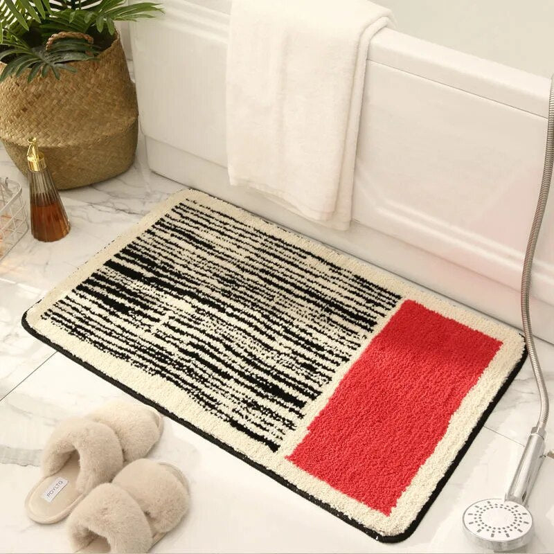 NordicFlow – Luxury Handmade Bath Mat with Abstract Design for Stylish Bathrooms