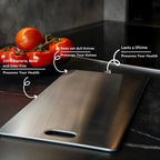 Titanium Cutting Board – Silver Antibacterial Surface, Knife-Friendly