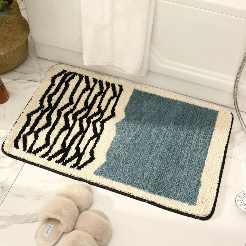 NordicFlow – Luxury Handmade Bath Mat with Abstract Design for Stylish Bathrooms