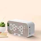 Mirror Display Digital Alarm Clock with Bluetooth Speaker