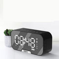 Mirror Display Digital Alarm Clock with Bluetooth Speaker