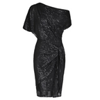 Women's Sequin Cocktail Dress, Off-Shoulder Knee-Length