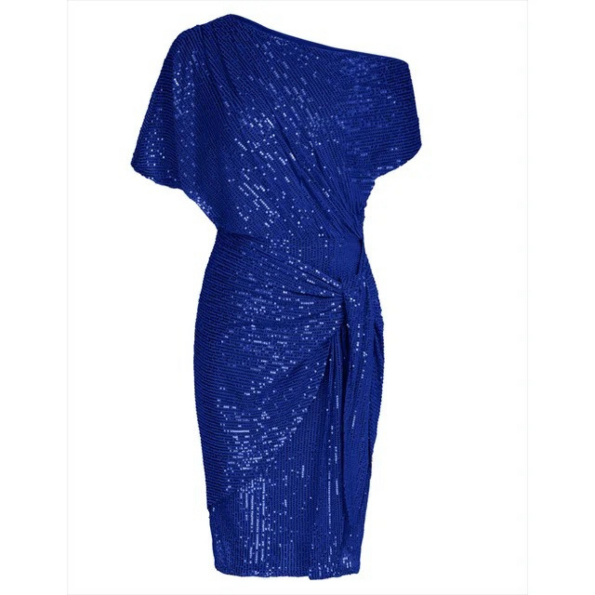 Women's Sequin Cocktail Dress, Off-Shoulder Knee-Length