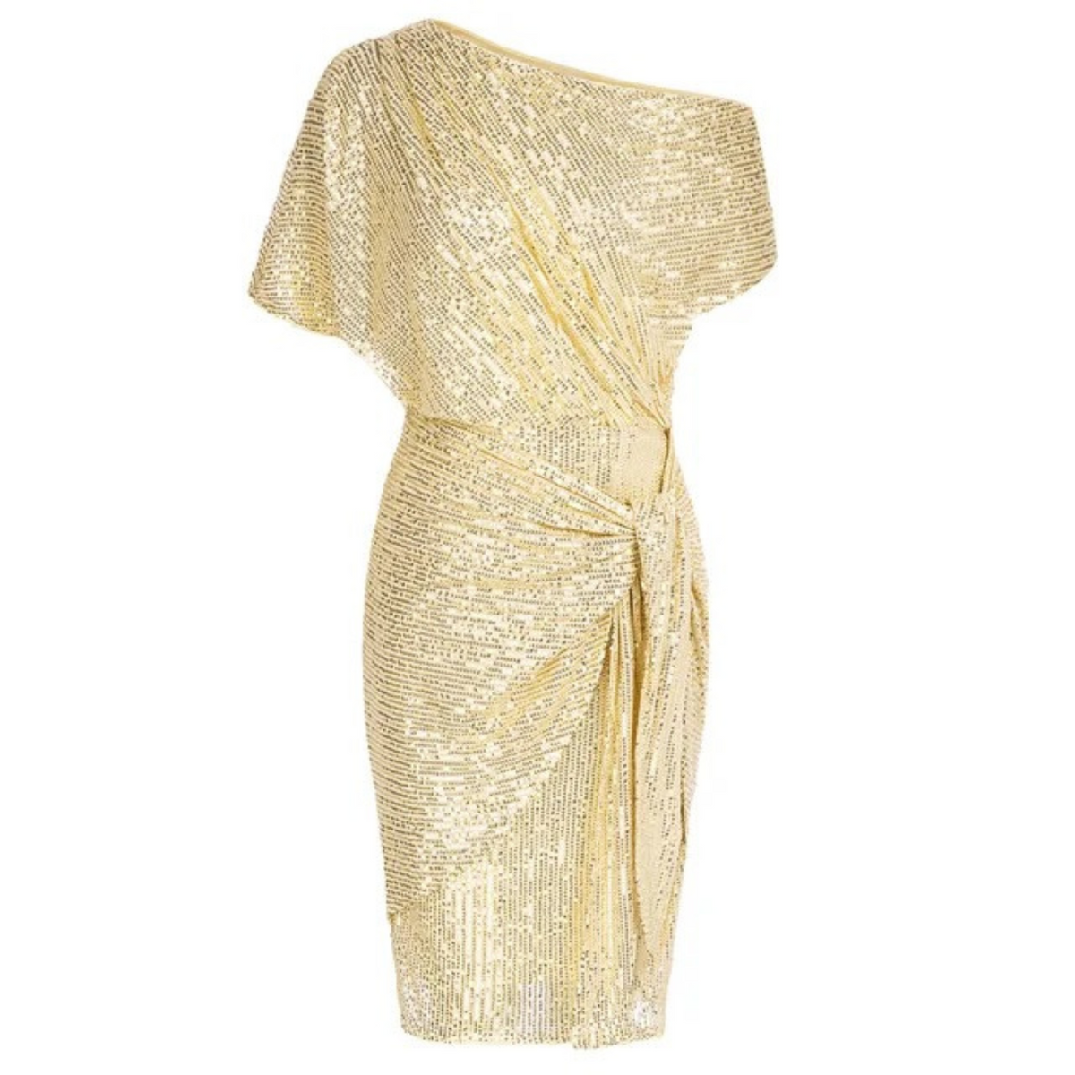 Women's Sequin Cocktail Dress, Off-Shoulder Knee-Length