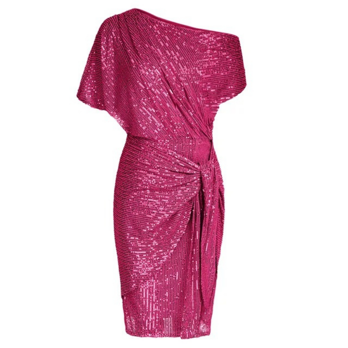Women's Sequin Cocktail Dress, Off-Shoulder Knee-Length