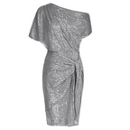 Women's Sequin Cocktail Dress, Off-Shoulder Knee-Length