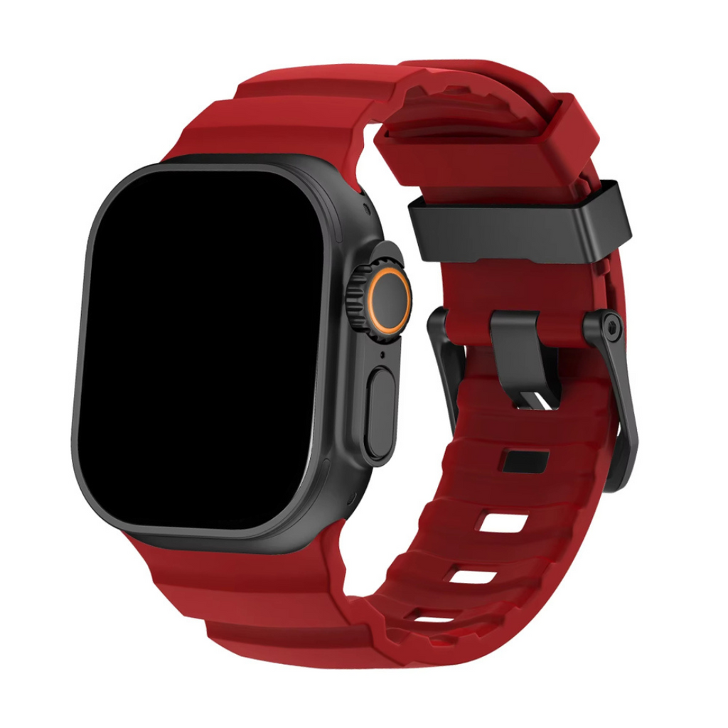 Silicone Watch Strap for Apple Watch with Titanium Buckle