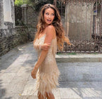 Women's Feather Mini Dress – Party Cocktail Dress