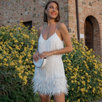 Women's Feather Mini Dress – Party Cocktail Dress