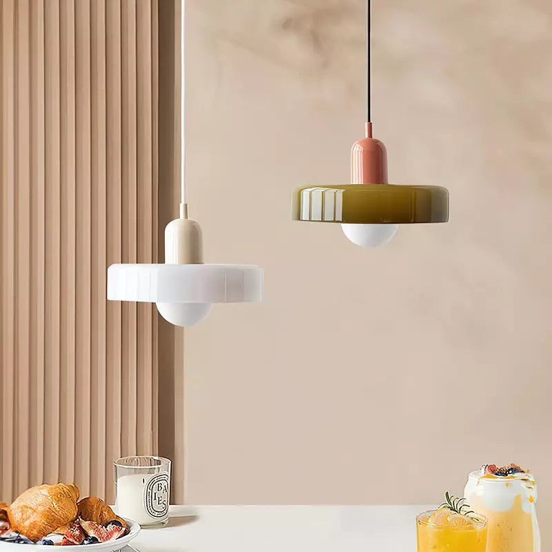 Colorful Bauhaus Pendant Light with Timeless Glass Design