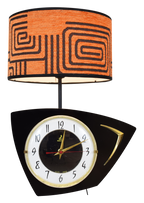 Vintage Clock Lamp - Orange and Black