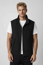 Men's Lightweight Gilet with Stand Collar - Casual Zip-Pocket Bodywarmer