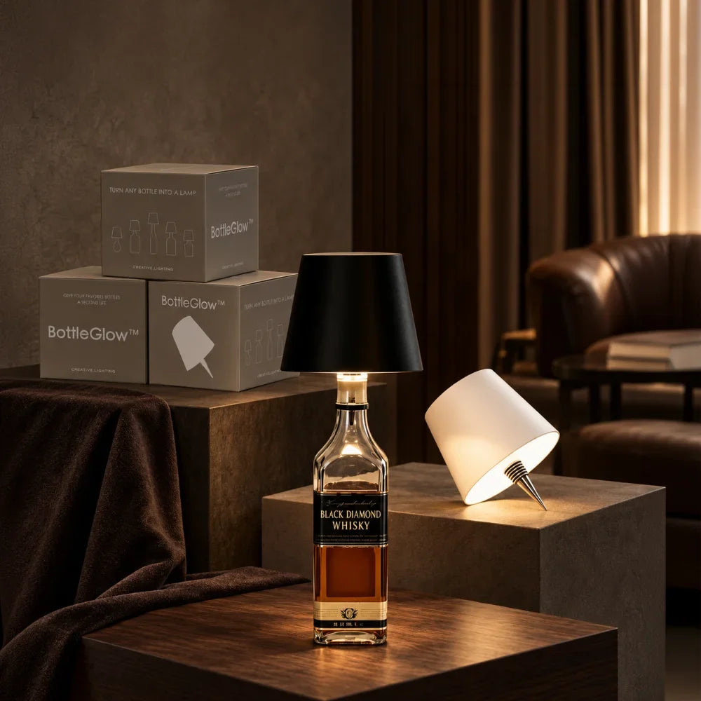 Rechargeable Bottle Lamp Topper - Cordless LED Table Light