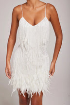 Women's Fringe Mini Dress - Cocktail Party Style