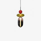 Pendant Light with Colored Glass Shade - Modern Ceiling Lamp