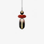 Pendant Light with Colored Glass Shade - Modern Ceiling Lamp