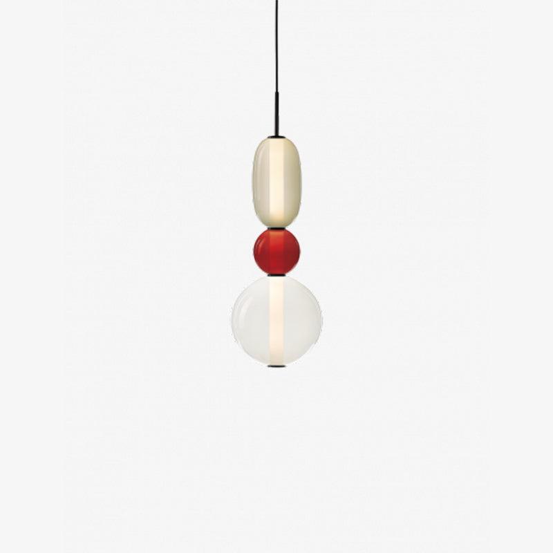 Pendant Light with Colored Glass Shade - Modern Ceiling Lamp