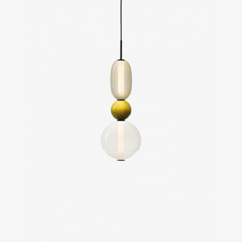 Pendant Light with Colored Glass Shade - Modern Ceiling Lamp
