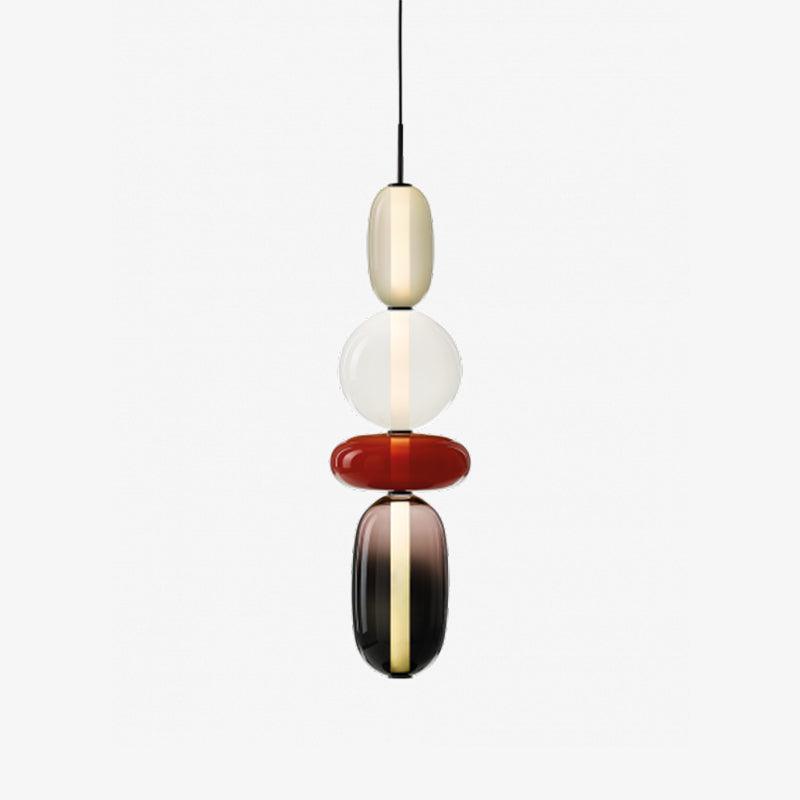 Pendant Light with Colored Glass Shade - Modern Ceiling Lamp