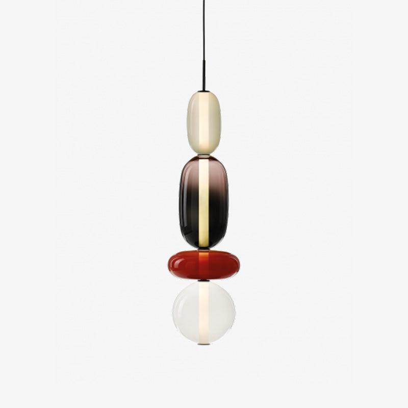 Pendant Light with Colored Glass Shade - Modern Ceiling Lamp