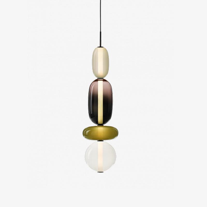 Pendant Light with Colored Glass Shade - Modern Ceiling Lamp