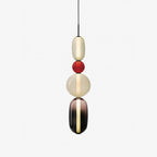 Pendant Light with Colored Glass Shade - Modern Ceiling Lamp
