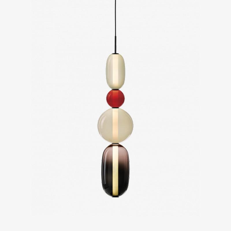 Pendant Light with Colored Glass Shade - Modern Ceiling Lamp