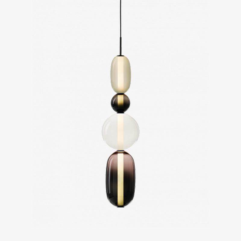 Pendant Light with Colored Glass Shade - Modern Ceiling Lamp