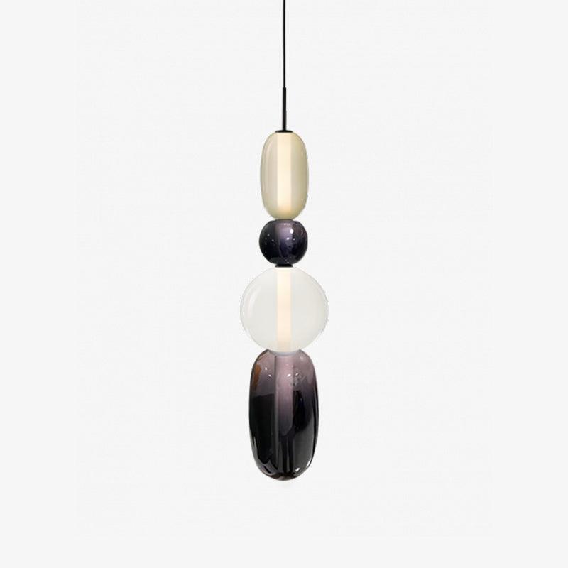 Pendant Light with Colored Glass Shade - Modern Ceiling Lamp