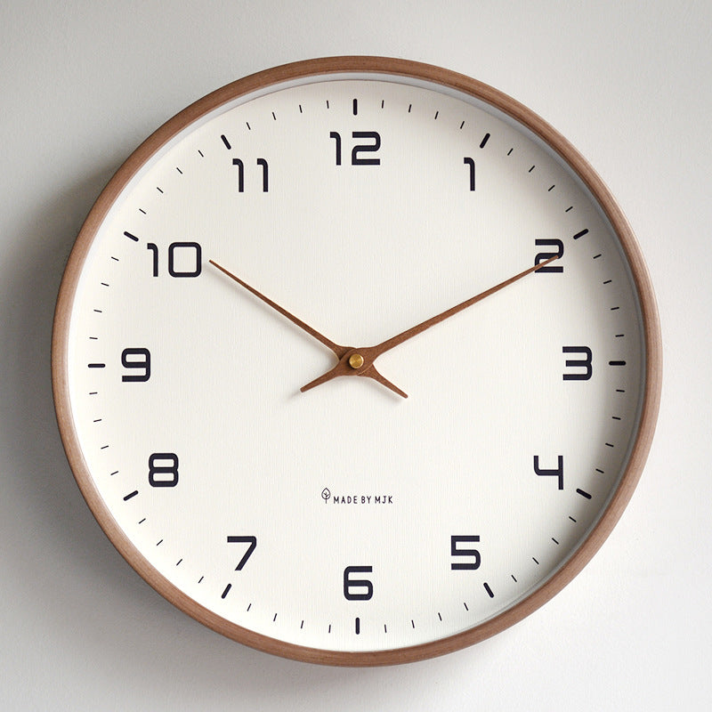 Silent Wooden Wall Clock with Quartz Movement Ø25/Ø30 cm