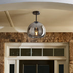 Noraya | Modern Copper Glass Ceiling Light with E27 Fitting for Hallway and Bedroom Lighting
